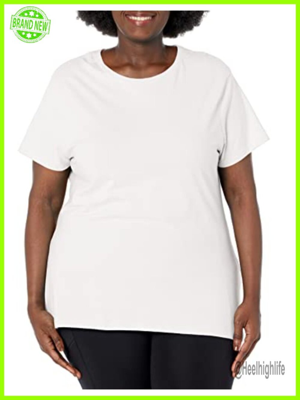 Plus Size Cotton Crew Neck Tee Short Sleeve Casual Top